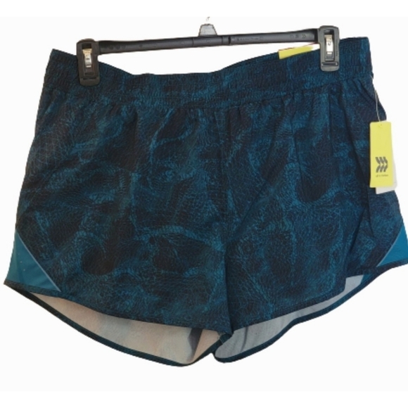 All in Motion Mid rise Run shorts 3" Teal Damask Size XXL - Picture 5 of 15